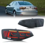 LED Tail Lights For VW Volkswagen Jetta MK6 VI 2015-2018 Start-up Animation Sequential Indicator Black Rear Lamps Assembly