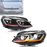 LED Headlights for Volkswagen VW Golf 7 MK7 VII 2013-2018 Sequential Turn Signal Front Lamps Assembly Not Fit GTI & Xenon Model