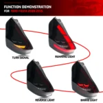 LED Tail Lights for Ford Fiesta 2008-2017 MK7 MK7.5 Dynamic Animation Sequential Turn Signal Rear Lamps - Image 2