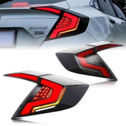 LED Tail Lights For Honda Civic Sedan 10Th Gen 2016-2021 DRL Start Up Animation Rear Lamp Assembly (Not for hatchback & Coupe)