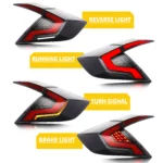 LED Tail Lights For Honda Civic Sedan 10Th Gen 2016-2021 DRL Start Up Animation Rear Lamp Assembly (Not for hatchback & Coupe) - Image 3