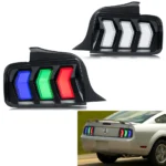 LED RGB Tail Lights for Ford Mustang S-197 2005-2009 Dynamic Animation Sequential Turn Signal Colorful Rear Lamps Assembly