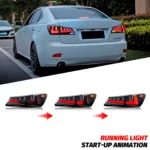 LED Tail Lights for Lexus IS250 IS350 ISF 2006-2013 Start-up Animation Sequential Turn Signal Black Rear Lamps Assembly - Image 3