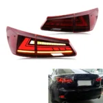 LED Red Tail Lights for Lexus IS250 IS350 ISF 2006-2013 Start-up Animation Sequential Turn Signal Rear Lamps Assembly