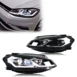 LED Headlights for Volkswagen VW Golf MK7.5 TSI TDI Variant halogen 2017-2020 [not fit GTI/GTD/Rline/MK7] Front Lamps Assembly