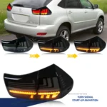 LED Tail Lights for Lexus RX350 RX330 RX400h 2004-2009 Black Rear Lamps Sequential Signal Start-up Animation Assembly - Image 2