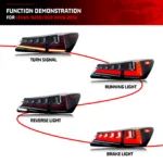 LED Tail Lights for Lexus IS250 IS350 ISF 2006-2013 Start-up Animation Sequential Turn Signal Black Rear Lamps Assembly - Image 2