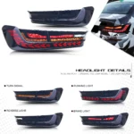 LED GTS Tail Lights for BMW 3-Series G20 G80 M3 Saloon 2019-2024 Start-up Animation Sequential Turn Signal Rear Lamps Assembly - Image 2