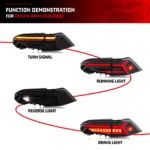 LED Tail Lights for Toyota RAV4 2019-2023 Start-up Animation Sequential Indicator Rear Lamps Assembly - Image 3