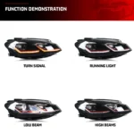 LED Headlights for Volkswagen VW Golf MK7.5 TSI TDI Variant halogen 2017-2020 [not fit GTI/GTD/Rline/MK7] Front Lamps Assembly - Image 4