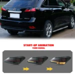 LED Tail Lights for Lexus RX350 RX450h RX 2010-2015 Black Rear Lamps Sequential Turn Signal Start-up Animation Assembly - Image 4