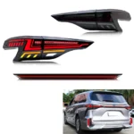 LED Tail Lights For Toyota Sienna 2020-2026 Sequential Turn Signal Dynamic Animation Black Rear Lamps Assembly With Middle Lamp