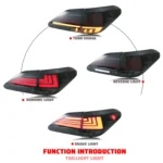 LED Tail Lights for Lexus RX350 RX450h RX 2010-2015 Black Rear Lamps Sequential Turn Signal Start-up Animation Assembly - Image 2