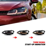 LED Headlights for Volkswagen VW Golf MK7.5 TSI TDI Variant halogen 2017-2020 [not fit GTI/GTD/Rline/MK7] Front Lamps Assembly - Image 5