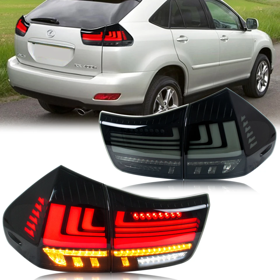 Saba0f49661f64d6c8e04a26f6a0cb8d5Z.jpg_960x960.webp LED Tail Lights for Lexus RX350 RX330 RX400h 2004-2009 Black Rear Lamps Sequential Signal Start-up Animation Assembly - Image 1