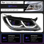 Car Styling Head Lamp for Tiguan Headlights 2007-2012 Tiguan LED Headlight upgrade New Tiguan X led Projector Lens DRL Signal