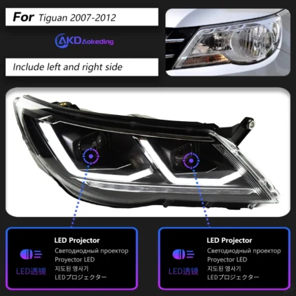 Car Styling Head Lamp for Tiguan Headlights 2007-2012 Tiguan LED Headlight upgrade New Tiguan X led Projector Lens DRL Signal