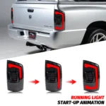 LED Tail Lights for Dodge Ram 2002-2005 1500 2500 3500 3rd Gen Dynamic Animation Sequential Turn Signal Rear Lamps Assembly - Image 4