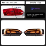Car Styling Tail Lamp for Jetta Tail Lights 2011-2014 Jetta Mk6 LED Tail Light DRL Turn Signal Brake Reverse auto Accessories - Image 2