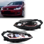 LED Headlights for Volkswagen VW Golf MK7.5 TSI TDI Variant halogen 2017-2020 [not fit GTI/GTD/Rline/MK7] Front Lamps Assembly