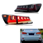 LED Tail Lights for Lexus IS250 IS350 ISF 2006-2013 Start-up Animation Sequential Turn Signal Black Rear Lamps Assembly