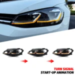 LED Headlights for Volkswagen VW Golf MK7.5 TSI TDI Variant halogen 2017-2020 [not fit GTI/GTD/Rline/MK7] Front Lamps Assembly - Image 6