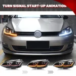 LED Headlights for Volkswagen VW Golf 7 MK7 VII 2013-2018 Sequential Turn Signal Front Lamps Assembly Not Fit GTI & Xenon Model - Image 2