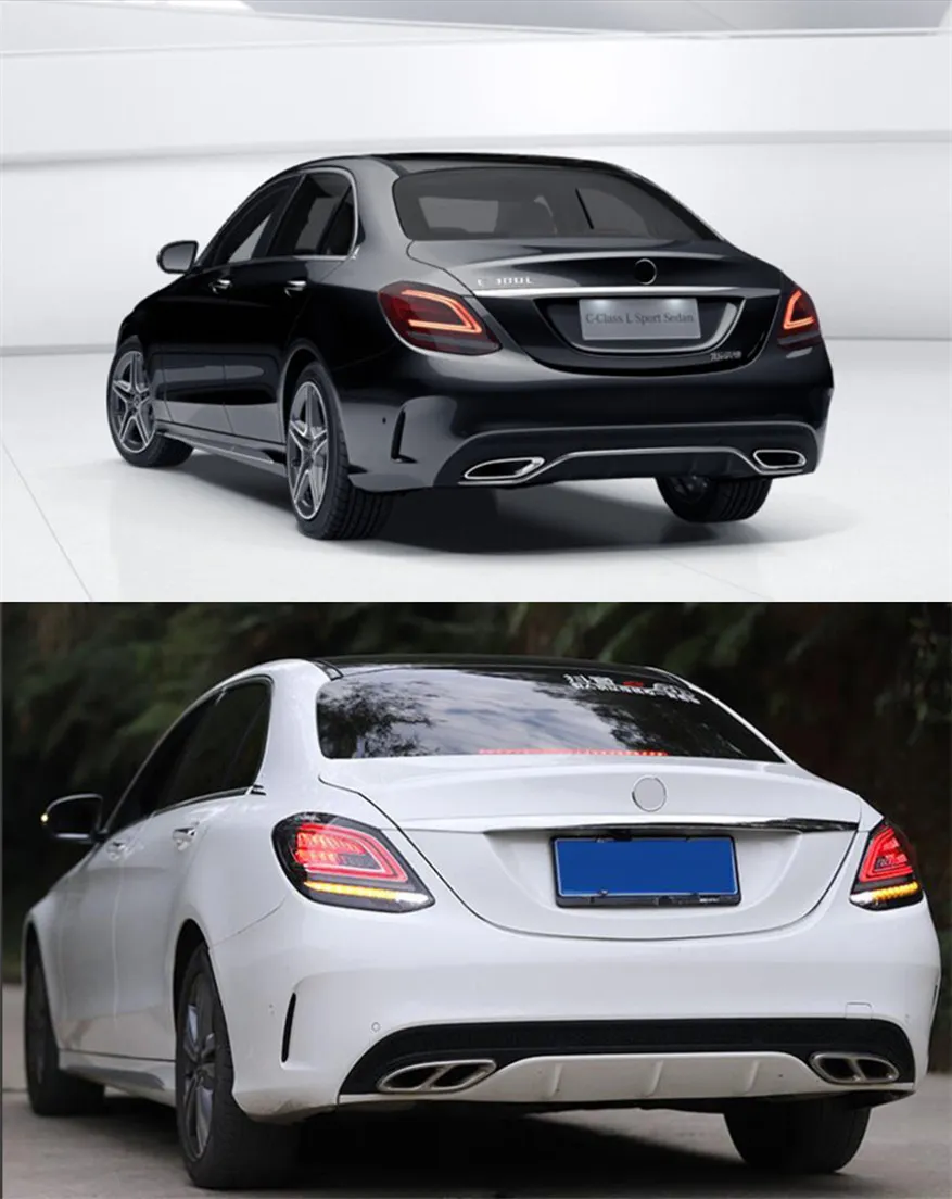 Auto Tail Light Parts for C Class W205 C180 C200 C260 20 15-20 21 Taillights Rear Lamp LED DRL Signal Brake Reversing Parking FACELIFT
