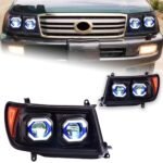 Toyota Land Cruiser Headlights 1998-2007 LC100 Head Lamps DRL Dynamic Turn Signal High Beam Projector - Image 2