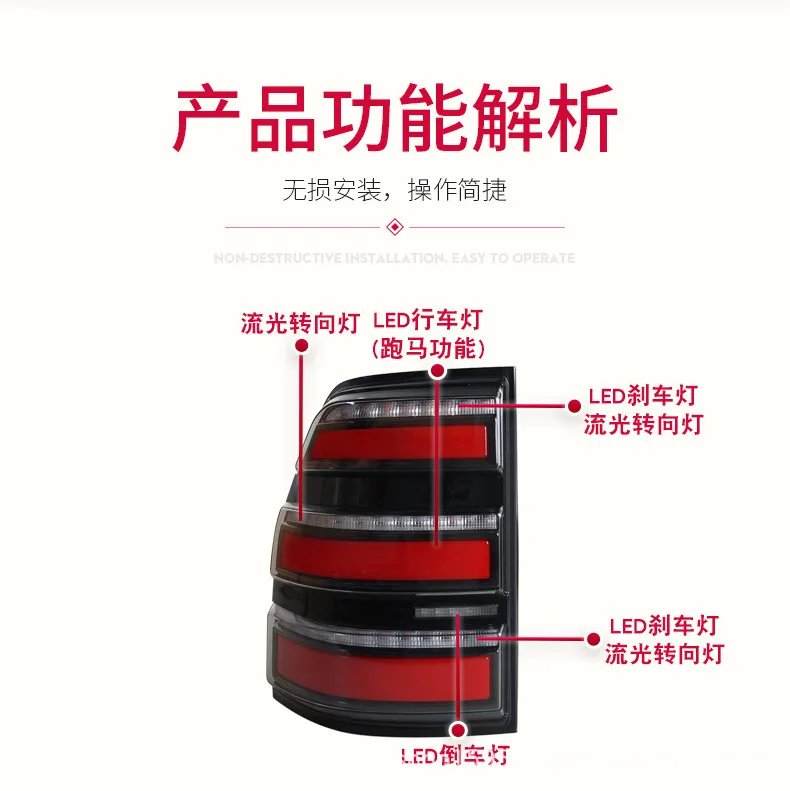 Car Styling Taillight For Mitsubishi Pajero V97 V93 2006-20 20 LED DRL Tail Lamps Fog Lamp Turn Signal Rear Reverse Brake