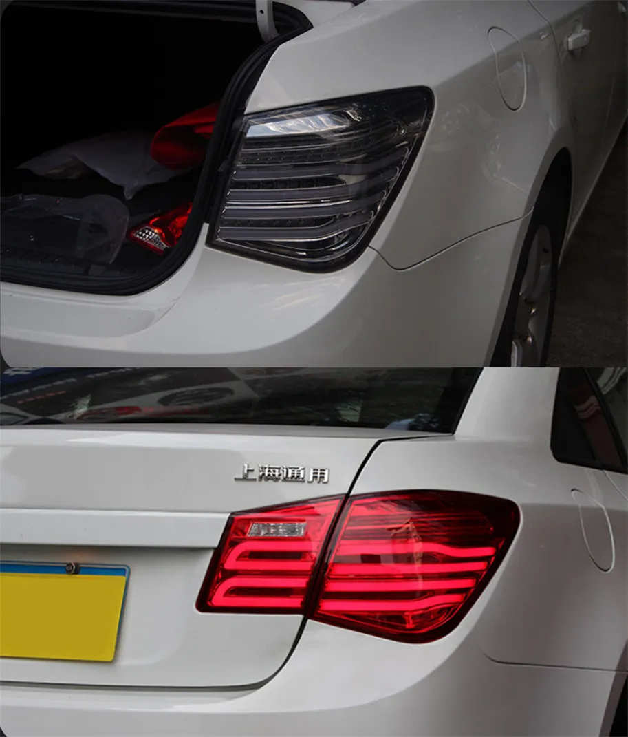 Car Tuning Taillights Assembly For Cruze Sedan 2009-2014 LED Style Brake Reversing Lights Fog Turn Signal Rear Lamp