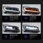 LED Headlight for Accord 2008-2012 Dynamic Signal LED DRL Hid Head Lamp Angel Eye 4 lens Headlights - Image 3