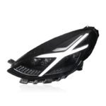 Headlight Assembly For Tesla Model Y 2020-20 24 Modified Police Style Scanning LED Daytime Running Light Lens - Image 3