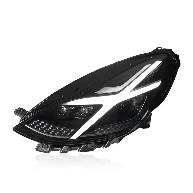 Headlight Assembly For Tesla Model Y 2020-20 24 Modified Police Style Scanning LED Daytime Running Light Lens