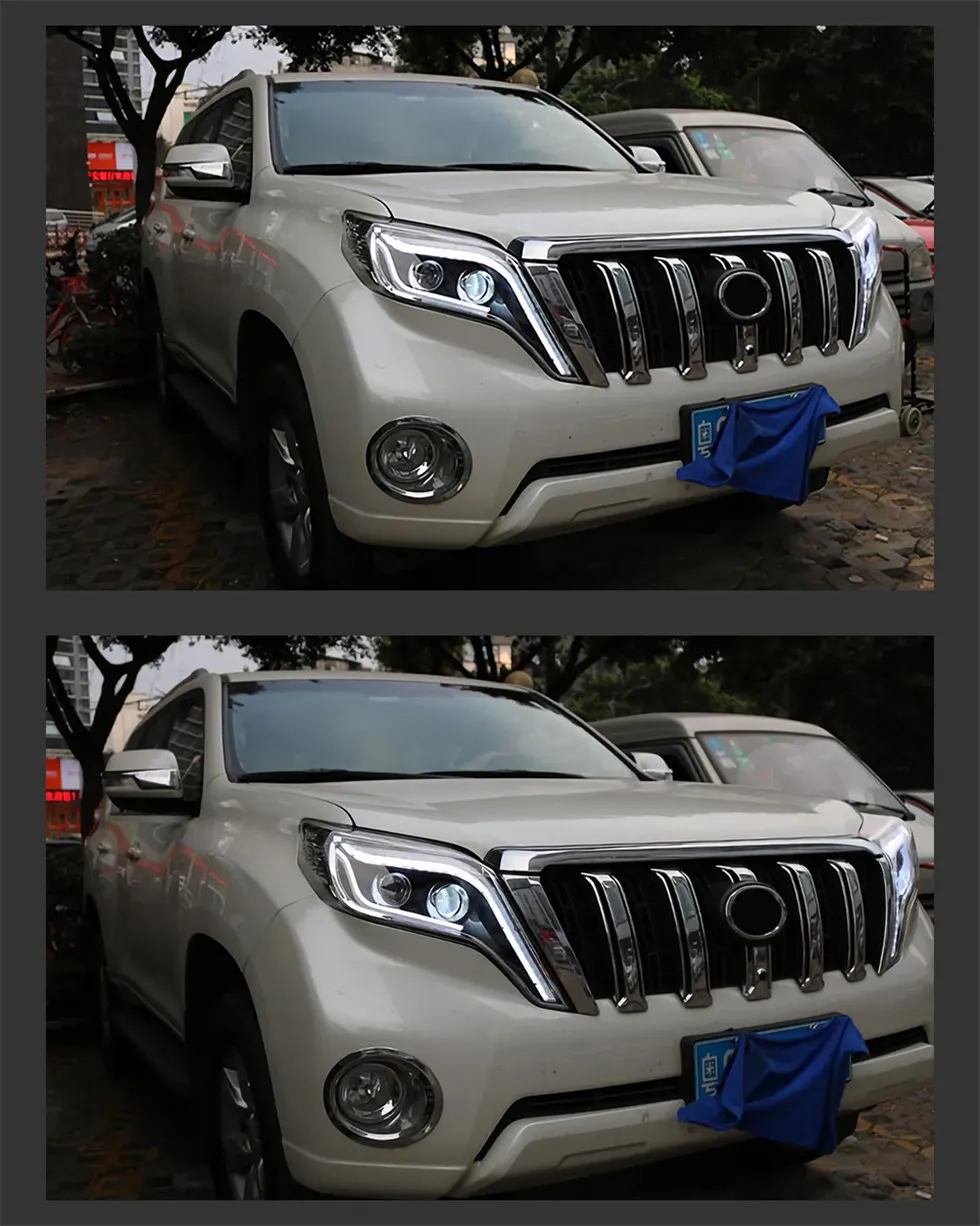 LED Headlight for Toyota Prado 2014-20 17 Angel Eye DRL Daytime Running Light Turn Signal Headlamp Assembly