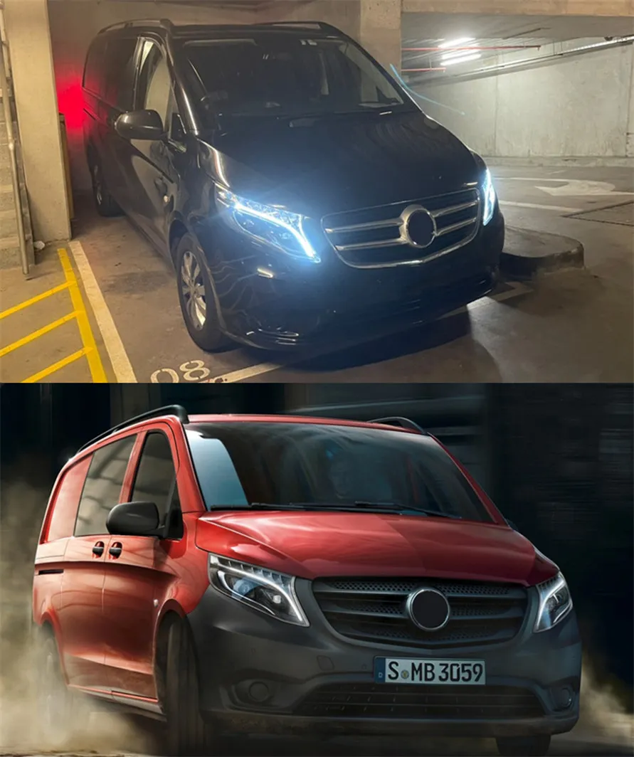 Car Tuning LED Lamp for Benz Vito Headlights 20 16-2022 W447 DRL Dynamic Turn Signal Lights Auto Headlight