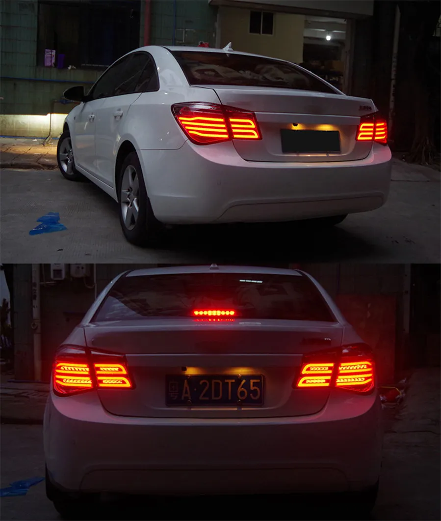 Car Tuning Taillights Assembly For Cruze Sedan 2009-2014 LED Style Brake Reversing Lights Fog Turn Signal Rear Lamp