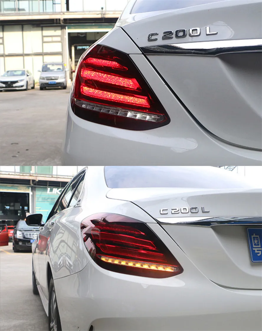 Car Tail Lights For Benz C Class W205 C180 C200 C260 C63 2015-2021 Upgrade LED Dynamic Turn Signal Brake Taillights