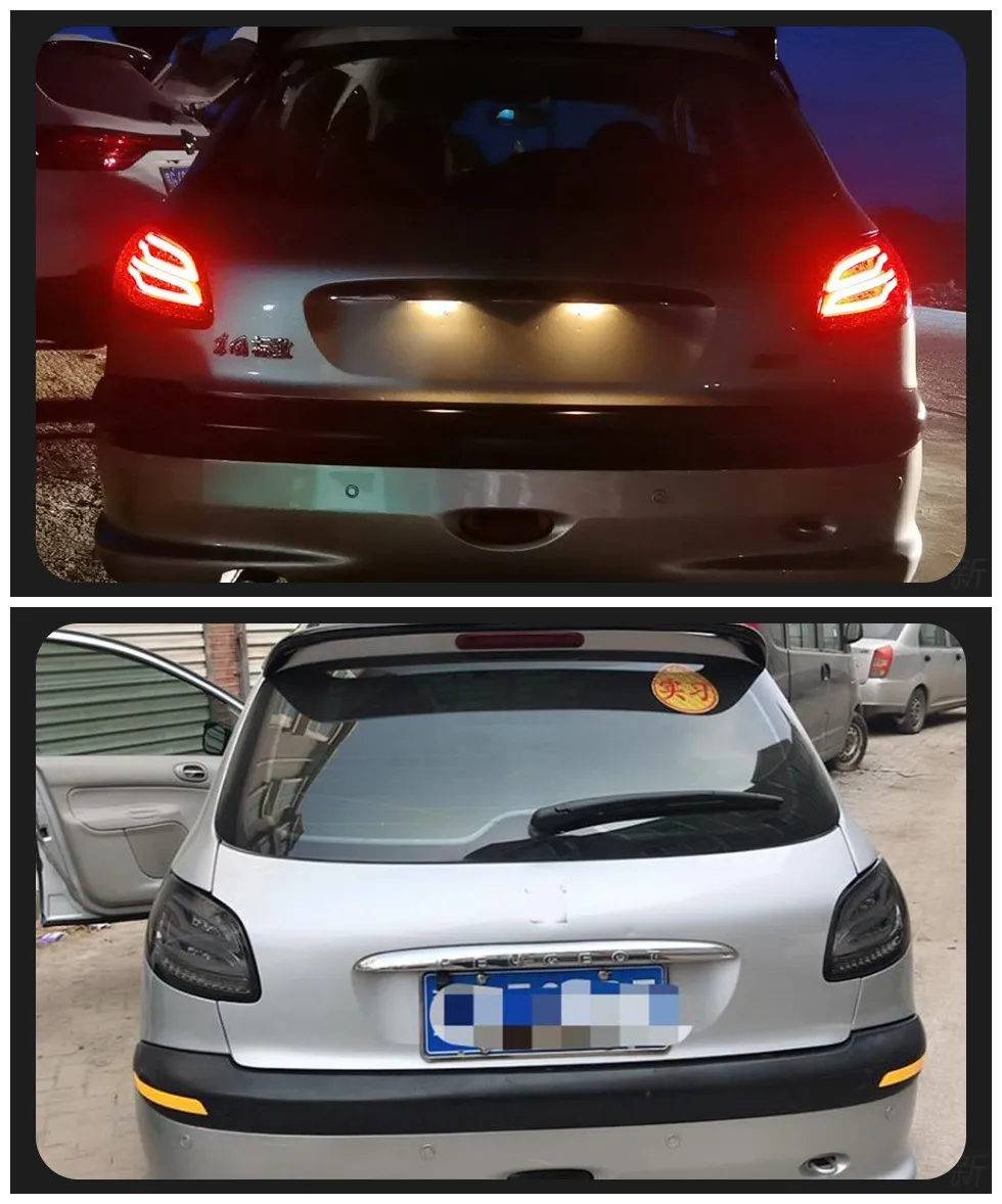 Taillights For Peugeot 206 Tail Lights 2004-2008 206CC LED Tail Lamp 207 LED DRL Brake Signal Reverse Lights