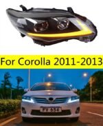 Car Styling For Corolla 2011-2013 LED Crystal Matrix Headlight DRL Fog Lamp Turn Signal Light Low & High Beam Headlights