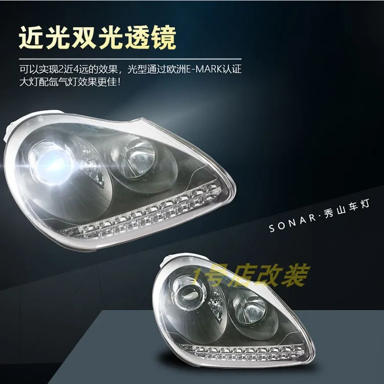 Blue Headlight Bulbs For Porsche Cayenne 2003-2007 All LED Headlights Low And High Beam Daytime Running Lights