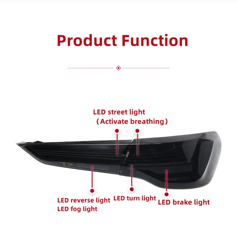 Full LED Taillight for BMW 4 Series M4 CSL 20 20-2023 Dynamic Smoke LED Tail Lamp LED DRL Signal Brake Reverse Lights