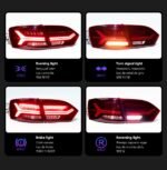 Auto LED Taillight For VW Jetta MK6 2011-2014 Taillights DRL Dynamic Turn Signal Lamp Rear Reverse Brake Lights - Image 3