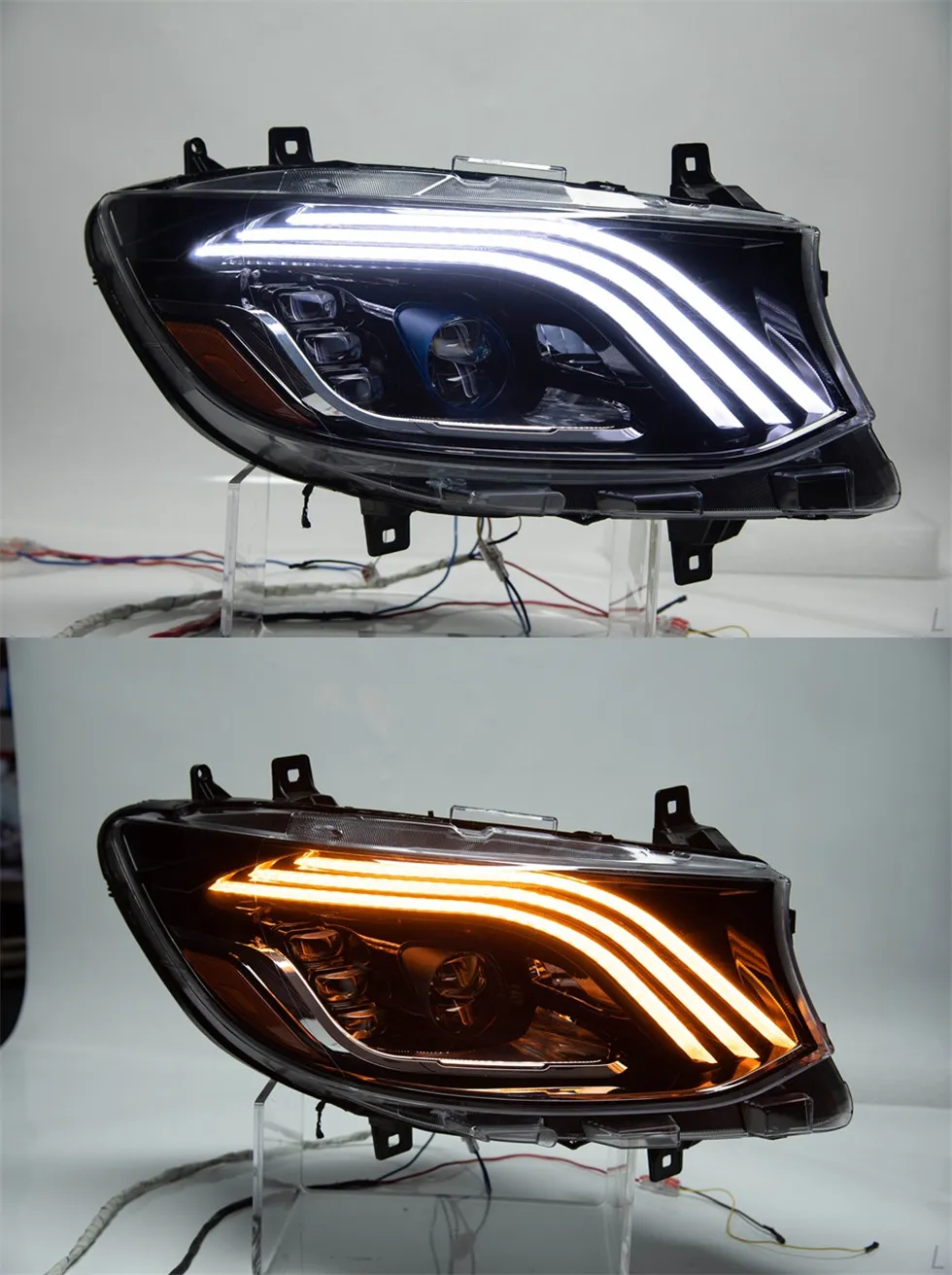Headlights Assembly Upgrade For Benz Sprinter 20 18-2023 Angel Eye LED Headlights DRL Dymanic Turn Signal Lamp