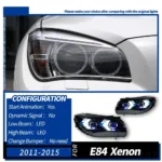 Headlight Assembly For BMW X1 E84 20 11-20 15 12V LED Headlight Angel Eye DRL Hid Bi Xenon Head Lamp - Image 7