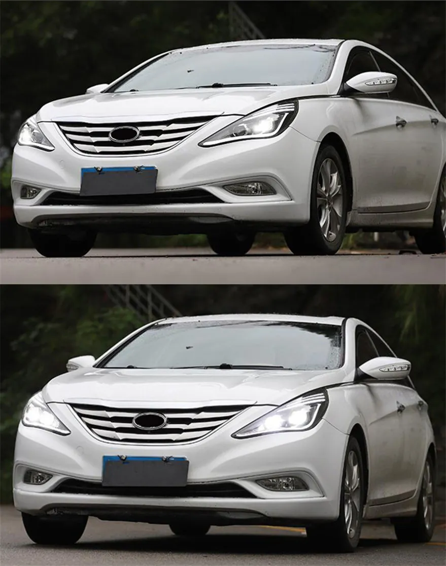 LED Head Light Parts For Sonata 8 Front Headlights Replacement 20 11-20 14 DRL Daytime light Bi-Xenon Light