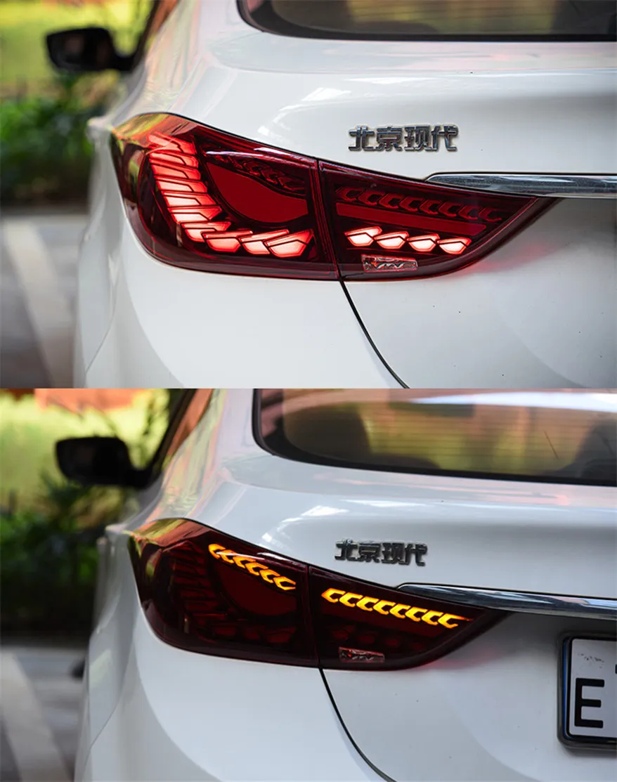 Car Taillight For Hyundai Elantra 20 11-20 16 Taillights Rear Lamp LED Turn Signal Lights Brake Reverse Accessory