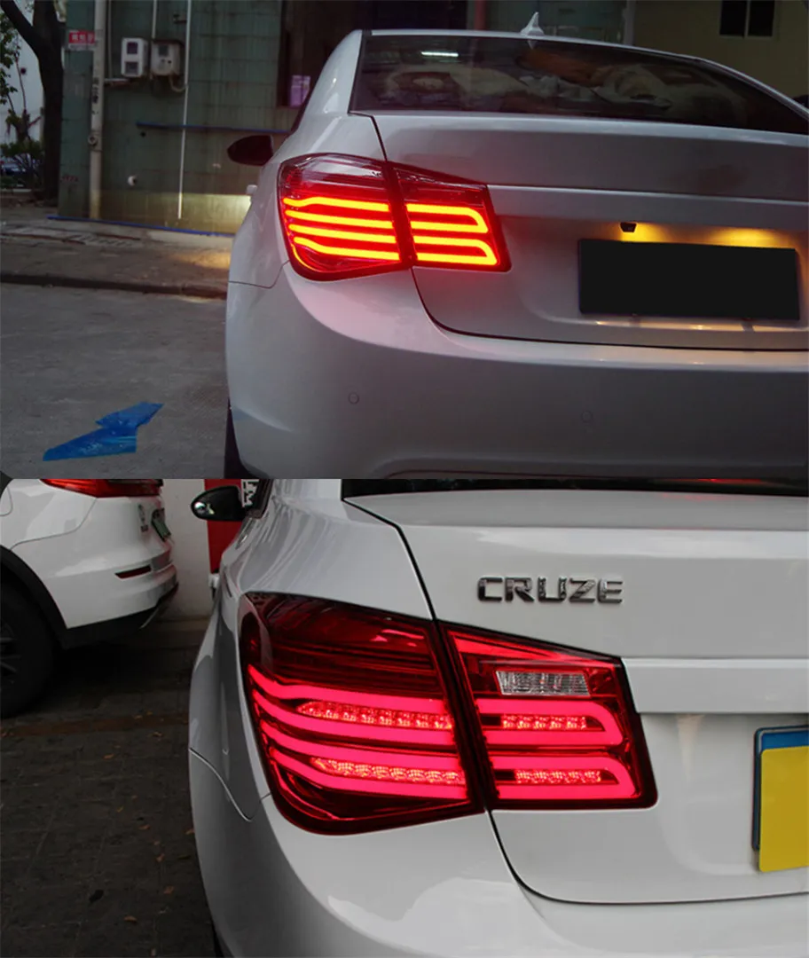 Car Tuning Taillights Assembly For Cruze Sedan 2009-2014 LED Style Brake Reversing Lights Fog Turn Signal Rear Lamp