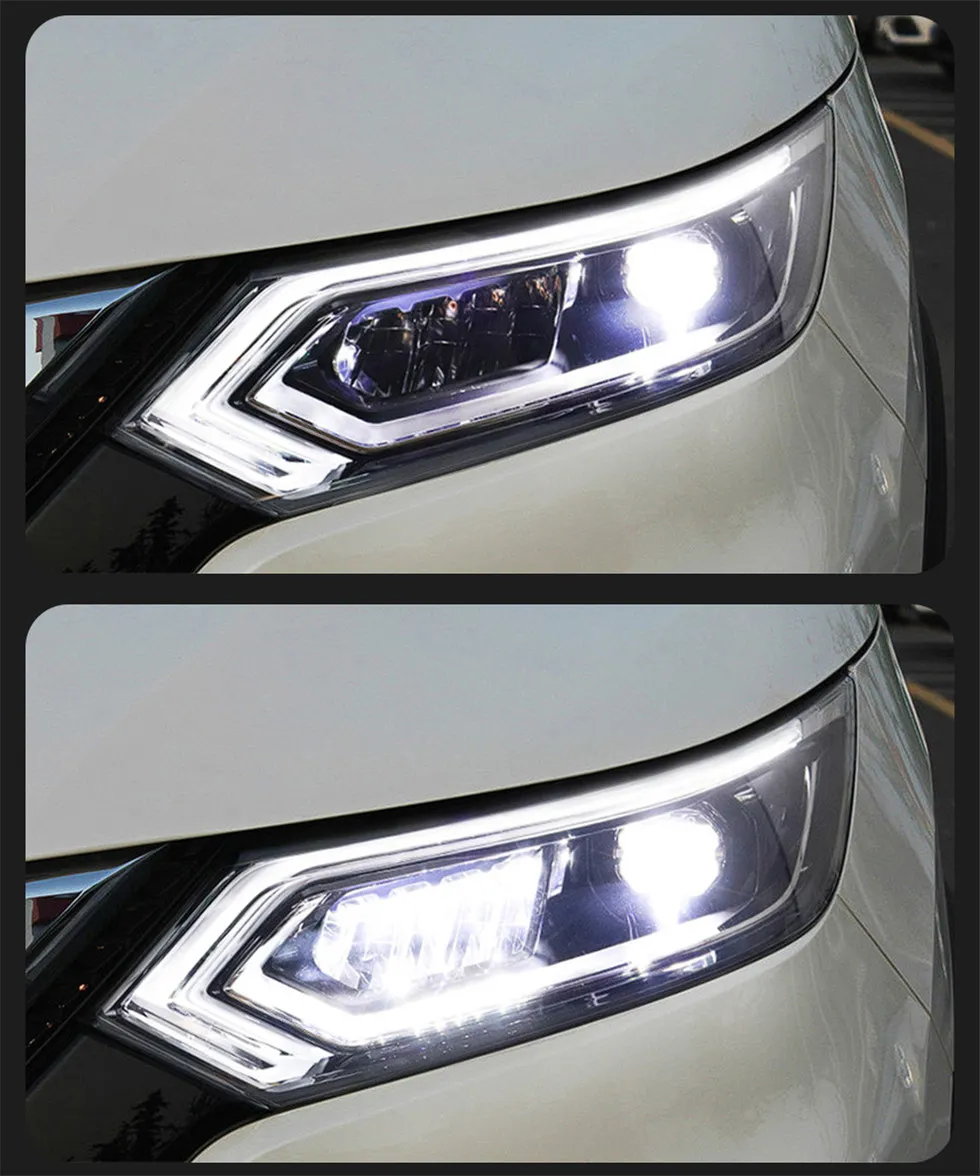 Car Lights For Nissan Qashqai 20 17-20 20 Front LED Headlight Daytime Running DRL Head lamp Low High Beam Lens