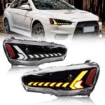 Car Front Headlights For Mitsubishi Lancer EX EVO 20 08-20 18 Modified Xenon Dynamic Turn Signal Lens Head Lights - Image 3